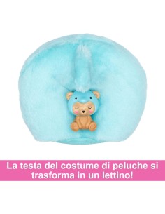 BARBIE Bambola con Costume di Peluche da Orsacchiotto Delfino e 10 Accessori a Sorpresa Cambia Colore 3+ anni