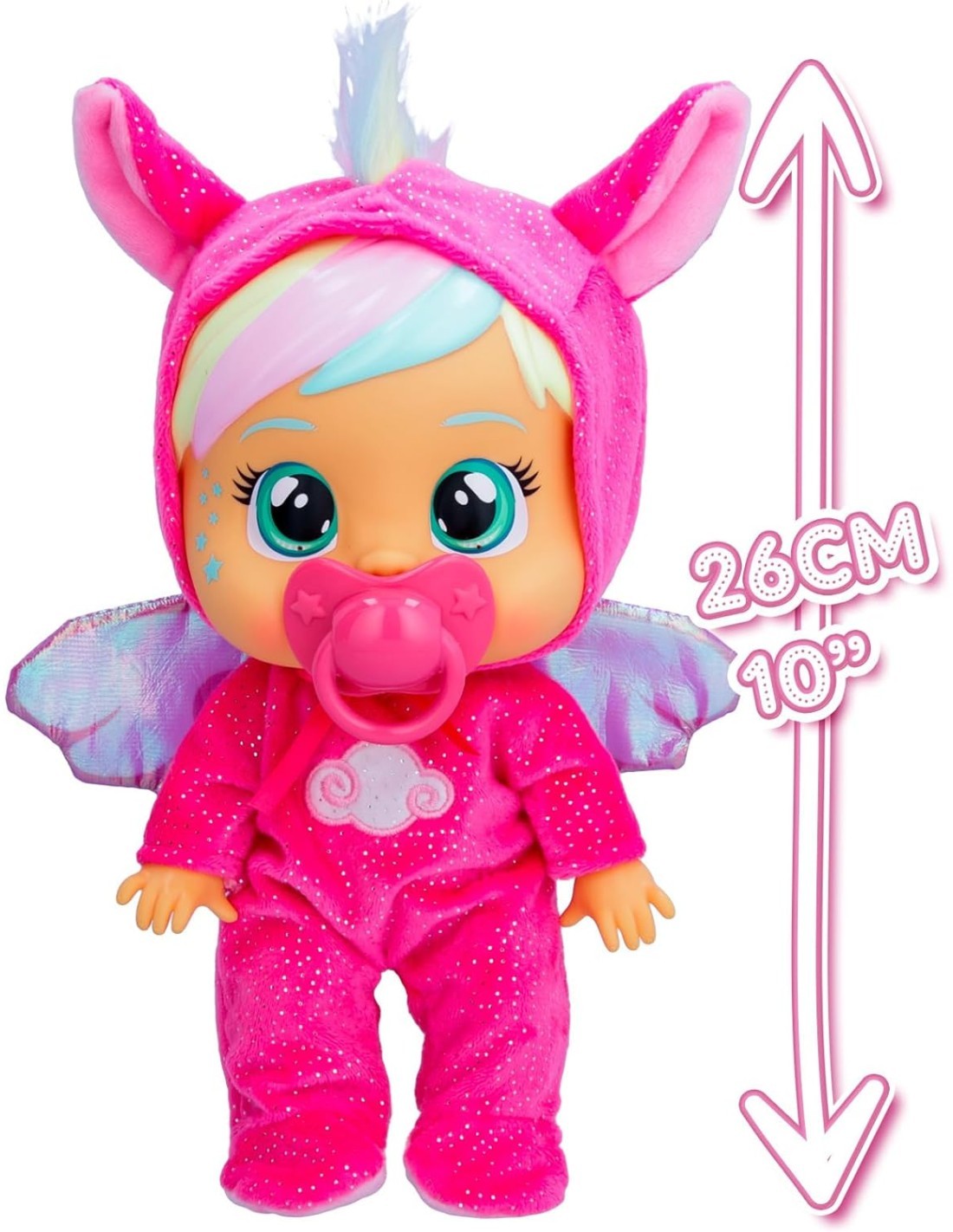 Cry Babies Loving Care Fantasy, Bambola Interattiva con Pigiama Intercambiabili, Giocattolo per Bambini dai 18 Mesi in Su