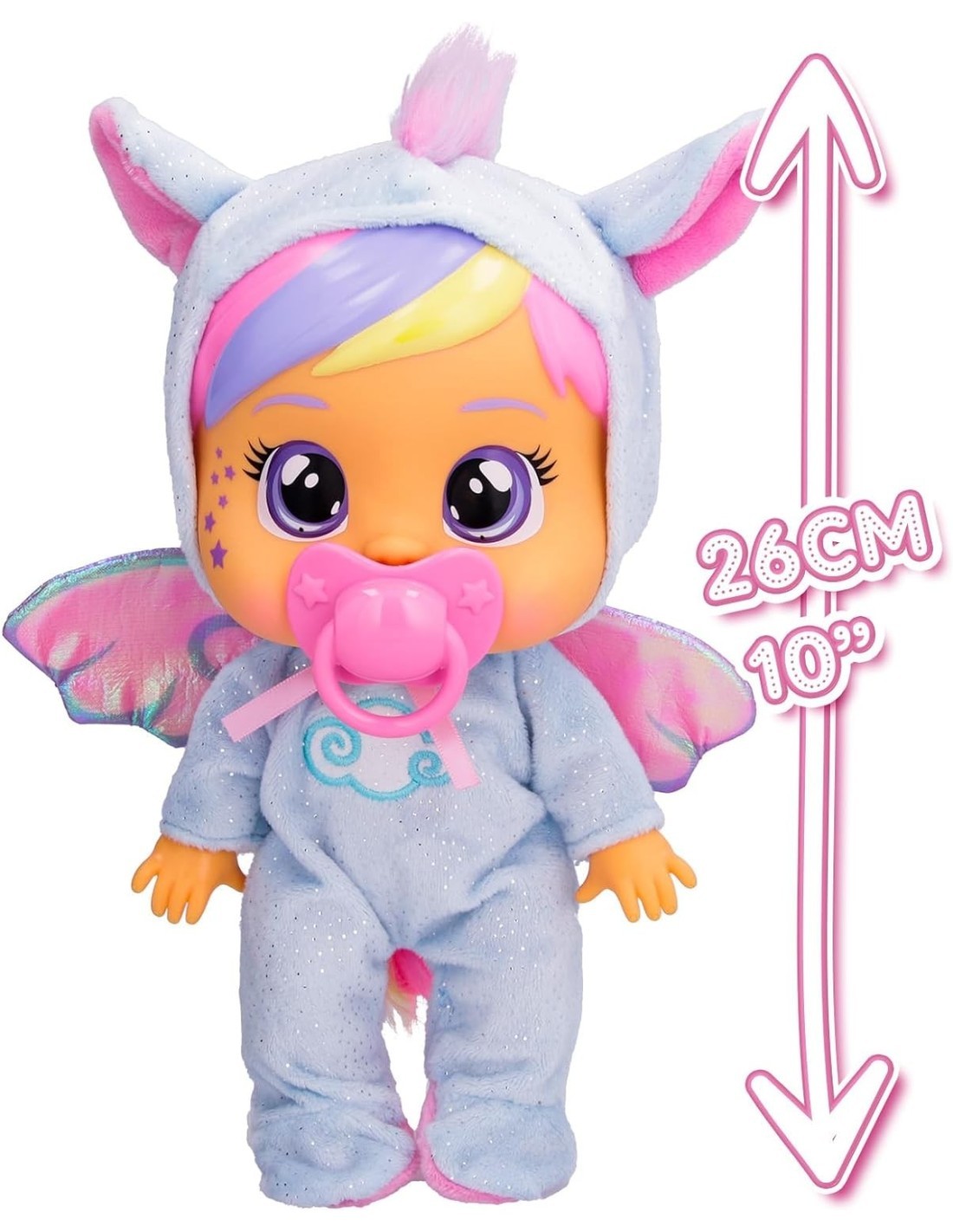 Cry Babies Loving Care Fantasy, Bambola Interattiva con Pigiama Intercambiabili, Giocattolo per Bambini dai 18 Mesi in Su