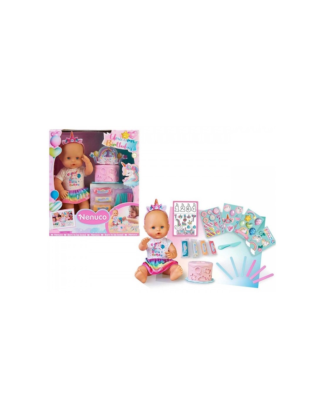 Nenuco Unicorn Birthday Famosa – Bambola Compleanno con Torta Personalizzabile