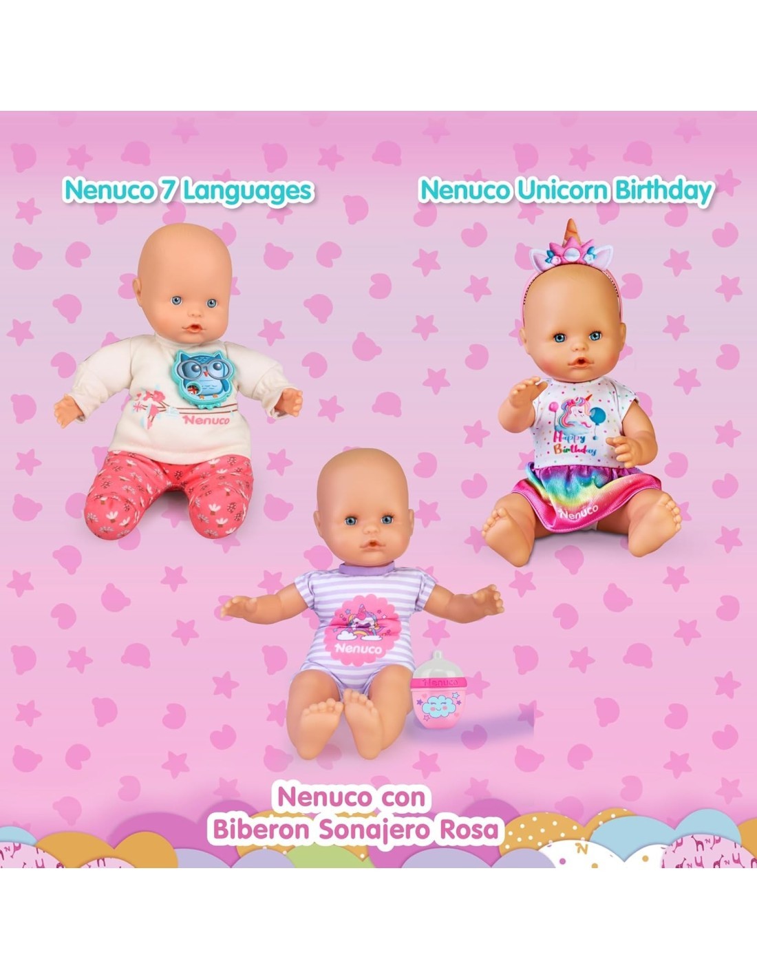 Nenuco Unicorn Birthday Famosa – Bambola Compleanno con Torta Personalizzabile