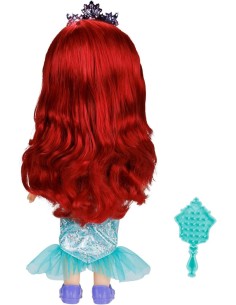Disney Princess bambola 38 cm Ariel, abiti glitterati, tiara scintillante, occhi brillanti, per bambine, Principessa Disney