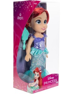 Disney Princess bambola 38 cm Ariel, abiti glitterati, tiara scintillante, occhi brillanti, per bambine, Principessa Disney