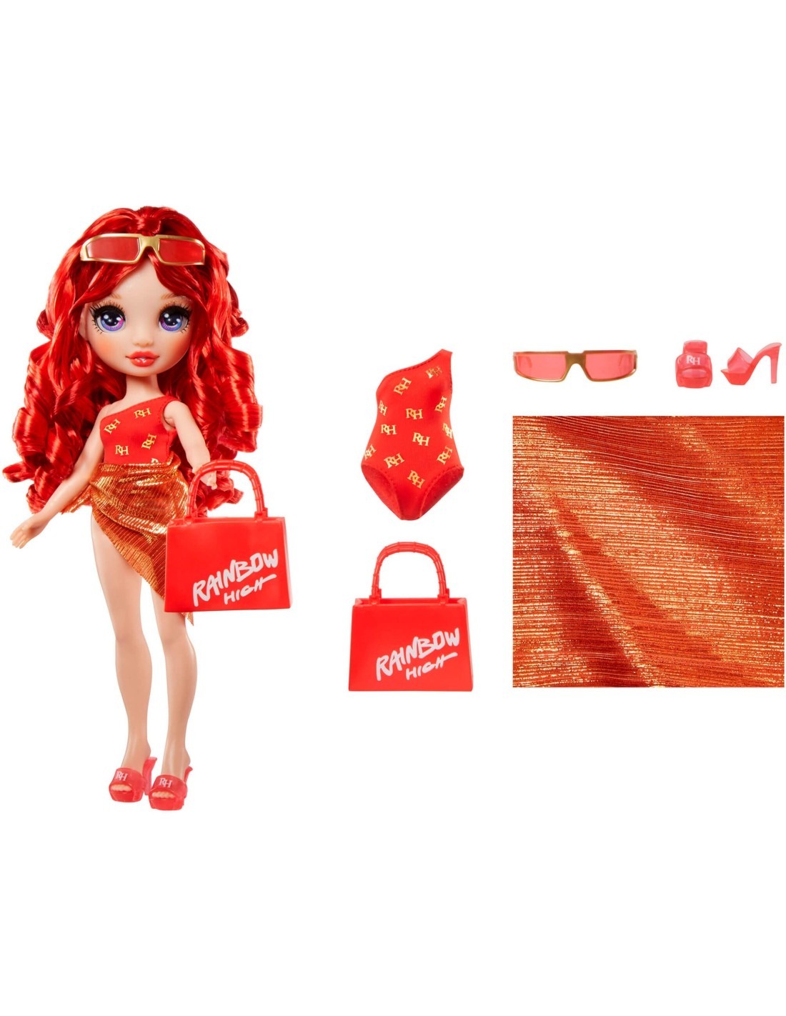 Rainbow High Swim & Style, Bambola 28 cm, Bambole Assortite, Costume da Bagno Rimovibile, Accessori Moda