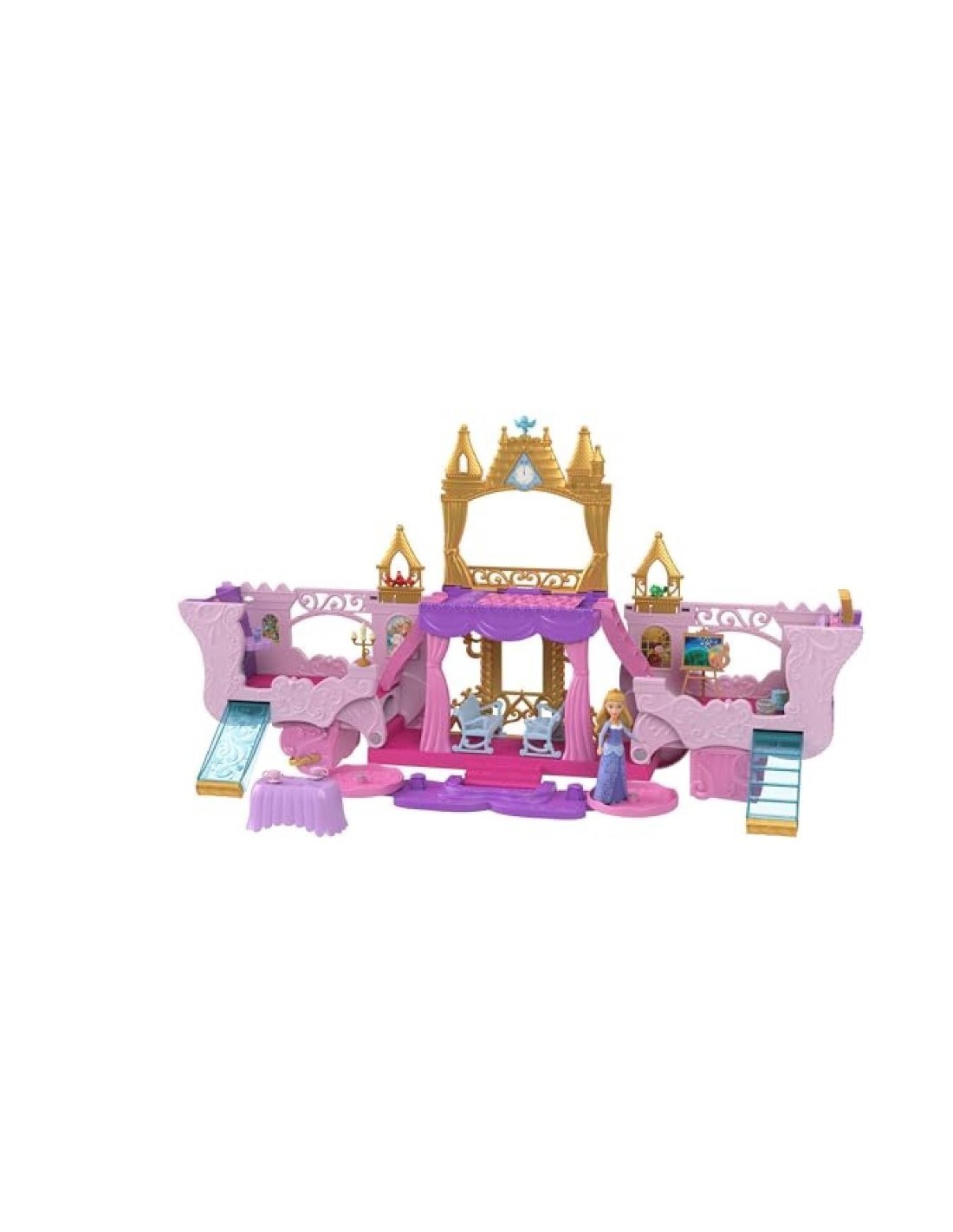 MATTEL DISNEY PRINCESS, CASTELLO CARROZZA, PLAYSET 2 IN 1, 3+ ANNI