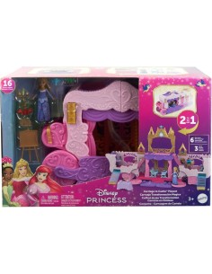 MATTEL DISNEY PRINCESS, CASTELLO CARROZZA, PLAYSET 2 IN 1, 3+ ANNI
