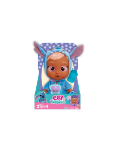 Cry Babies Disney Stitch, bambola con pigiama blu, suoni realistici di bebè, giocattolo per bambini 18 mesi+