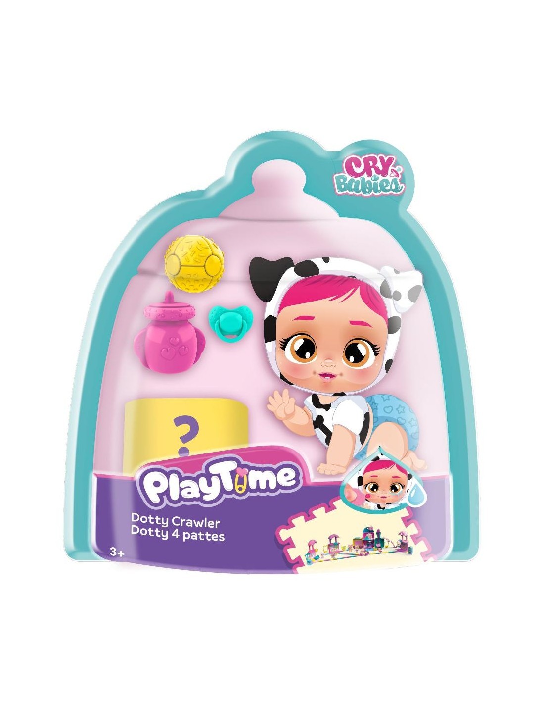 IMC Toys Bambola Bebé Tempo di Gioco 8,5 cm, Spingili e Strisciano, Multicolore, Modelli Assortiti