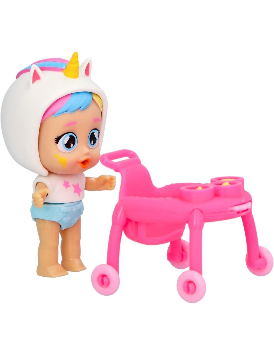 Playtime Cry Babies Dreamy con girello interattivo, bambola da collezione Day Care, giocattolo per bambini 4-6 anni