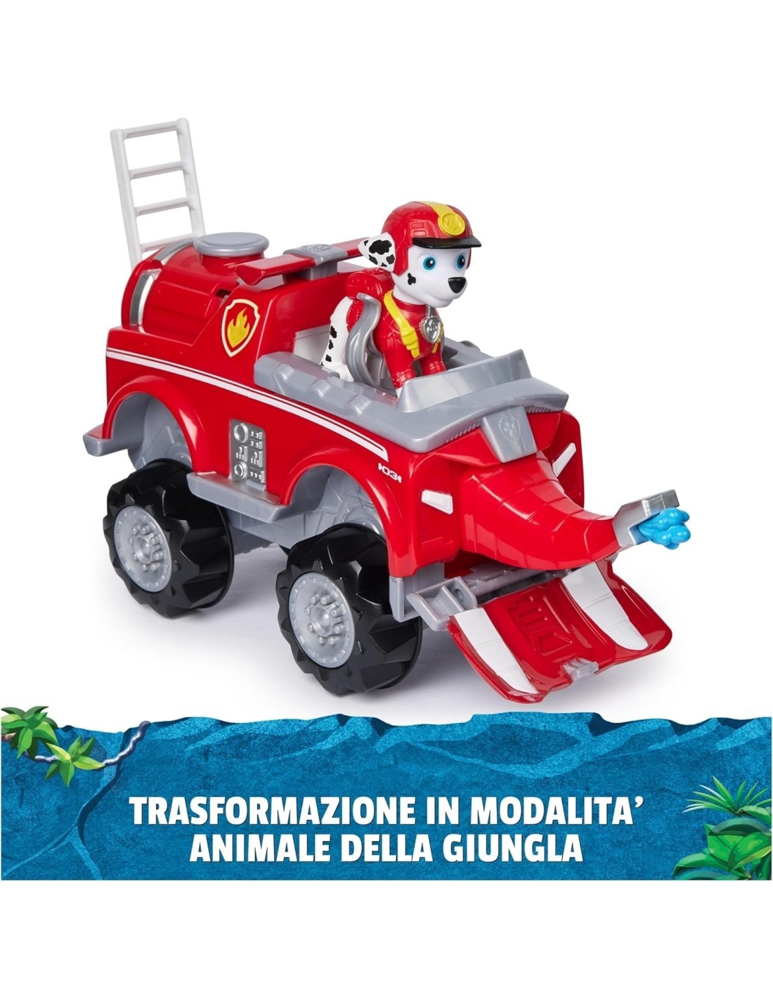 PAW Patrol Jungle Pups, veicolo elefante di Marshall, personaggio Marshall, giochi per bambini 3 anni+