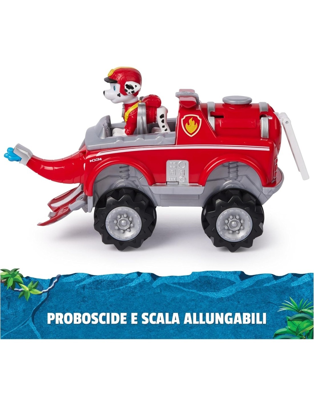 PAW Patrol Jungle Pups, veicolo elefante di Marshall, personaggio Marshall, giochi per bambini 3 anni+