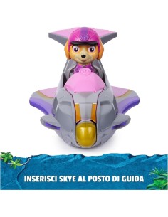 PAW Patrol Jungle Pups, Veicolo Falco di Skye, Jet Giocattolo con Personaggio di Skye da Collezione