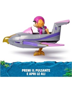 PAW Patrol Jungle Pups, Veicolo Falco di Skye, Jet Giocattolo con Personaggio di Skye da Collezione