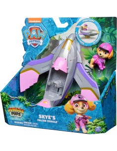 PAW Patrol Jungle Pups, Veicolo Falco di Skye, Jet Giocattolo con Personaggio di Skye da Collezione