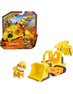 Rubble & Crew, veicolo da lavoro di Rubble, bulldozer giocattolo con parti mobili, personaggio Rubble incluso, 3 anni+