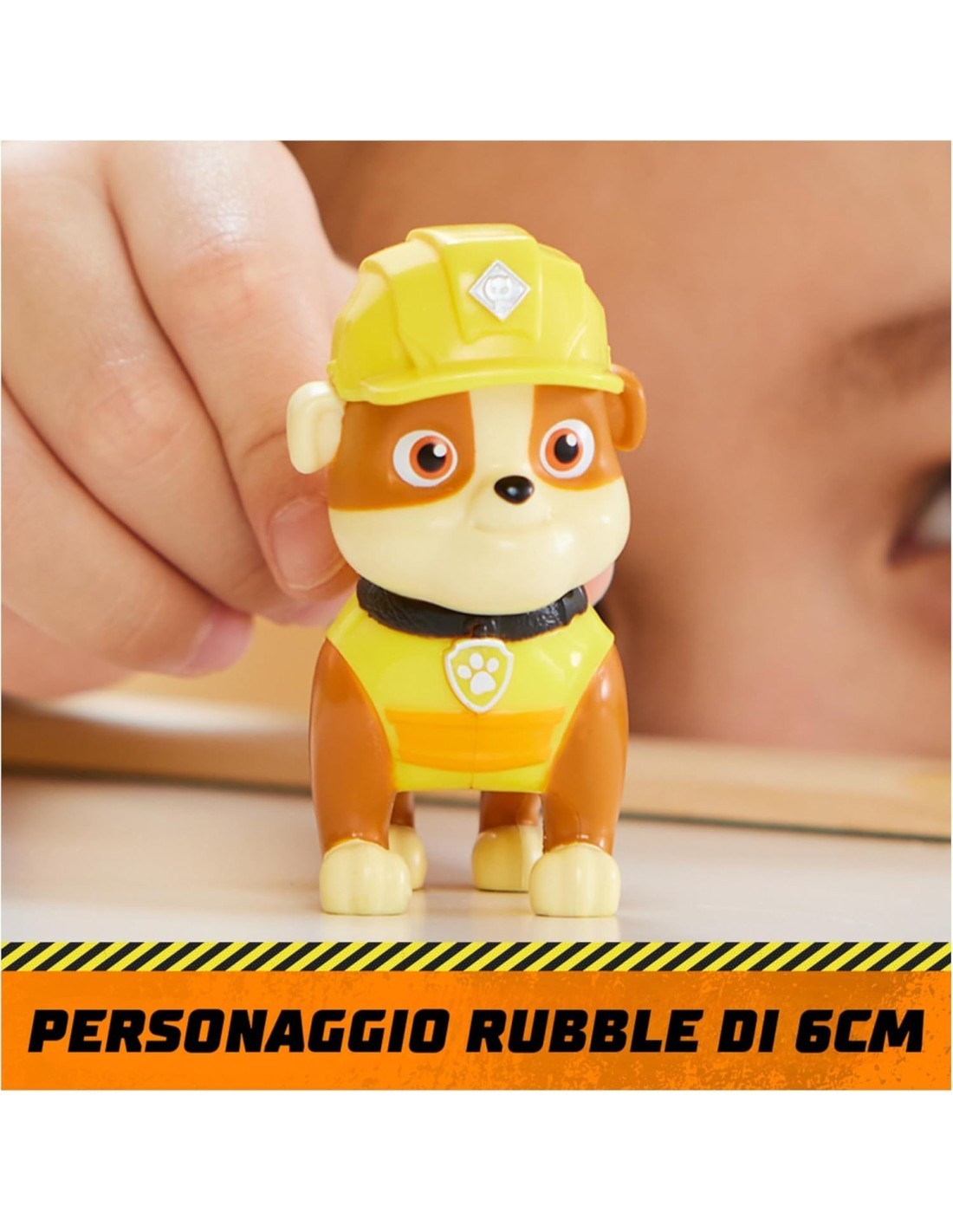 Rubble & Crew, veicolo da lavoro di Rubble, bulldozer giocattolo con parti mobili, personaggio Rubble incluso, 3 anni+