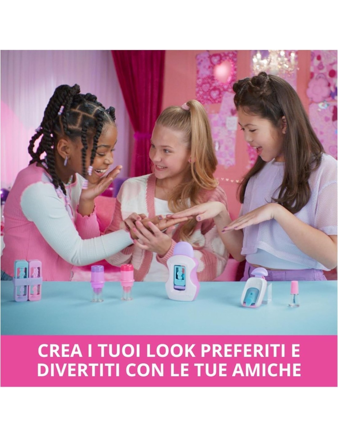 Cool Maker GO GLAM, Macchina Decora Unghie, Decora 200 Unghie con 4 Motivi, 2 Applicatori di Smalto e Maschera per Unghie, 7+