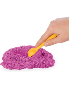 Kinetic Sand, sabbia cinetica rosa, glitterata, castello di sabbia, giocattoli per bambini, accessori inclusi