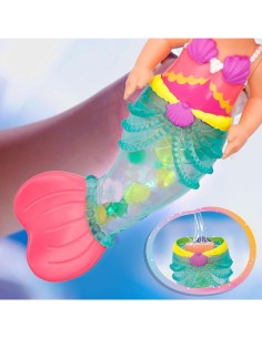 Bloopies Shimmer Mermaids, bambole sirene assortite, ciondoli scintillanti, spruzzano acqua, giocattolo per bambini 18 mesi+