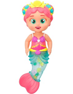 Bloopies Shimmer Mermaids, bambole sirene assortite, ciondoli scintillanti, spruzzano acqua, giocattolo per bambini 18 mesi+