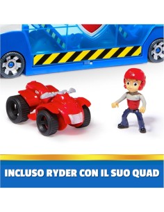 PAW Patroller Trasformabile con Lanciatore, Luci e Suoni - Include Ryder e Quad | Giocattolo per Bambini 3+ SPIN MASTER