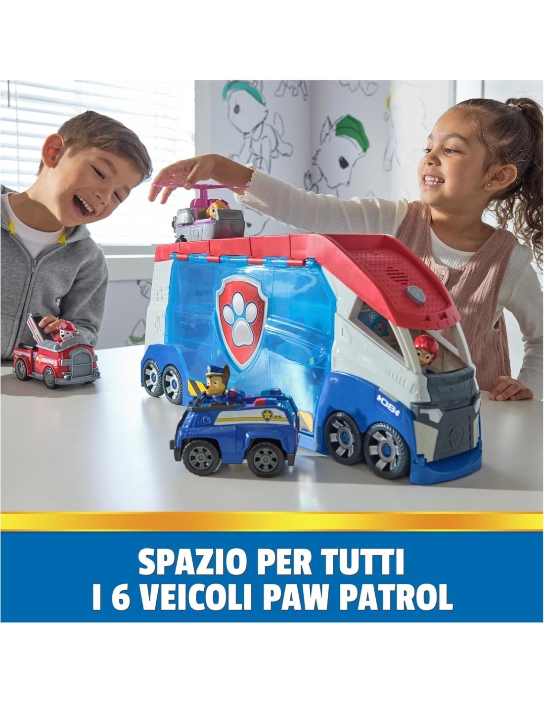 PAW Patroller Trasformabile con Lanciatore, Luci e Suoni - Include Ryder e Quad | Giocattolo per Bambini 3+ SPIN MASTER