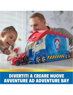 PAW Patroller Trasformabile con Lanciatore, Luci e Suoni - Include Ryder e Quad | Giocattolo per Bambini 3+ SPIN MASTER