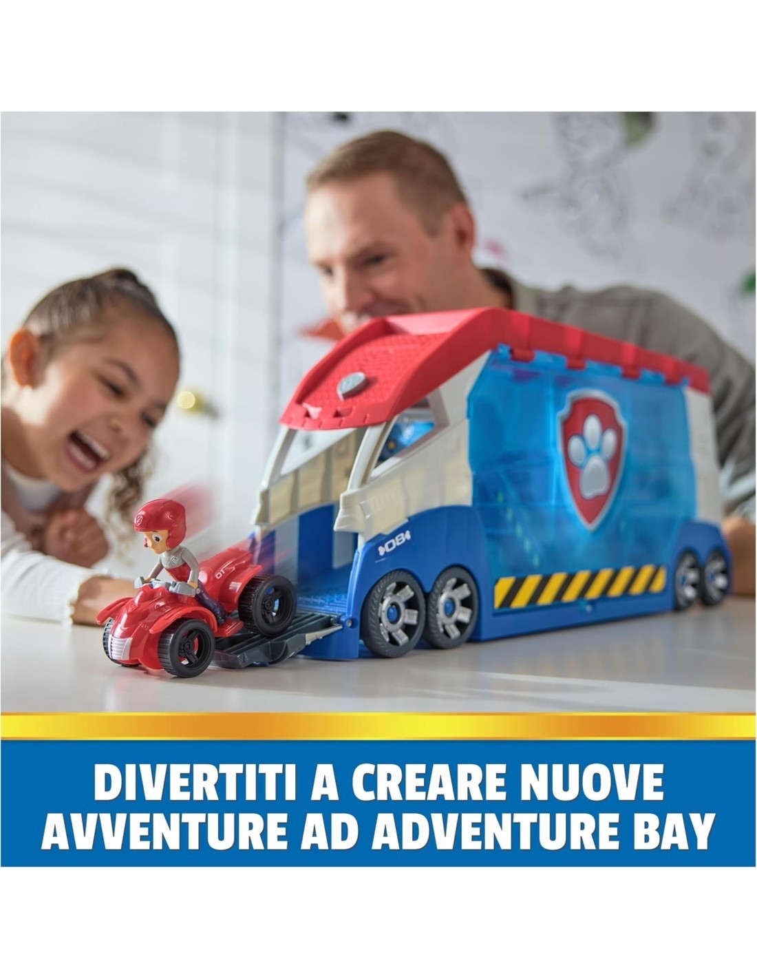PAW Patroller Trasformabile con Lanciatore, Luci e Suoni - Include Ryder e Quad | Giocattolo per Bambini 3+ SPIN MASTER