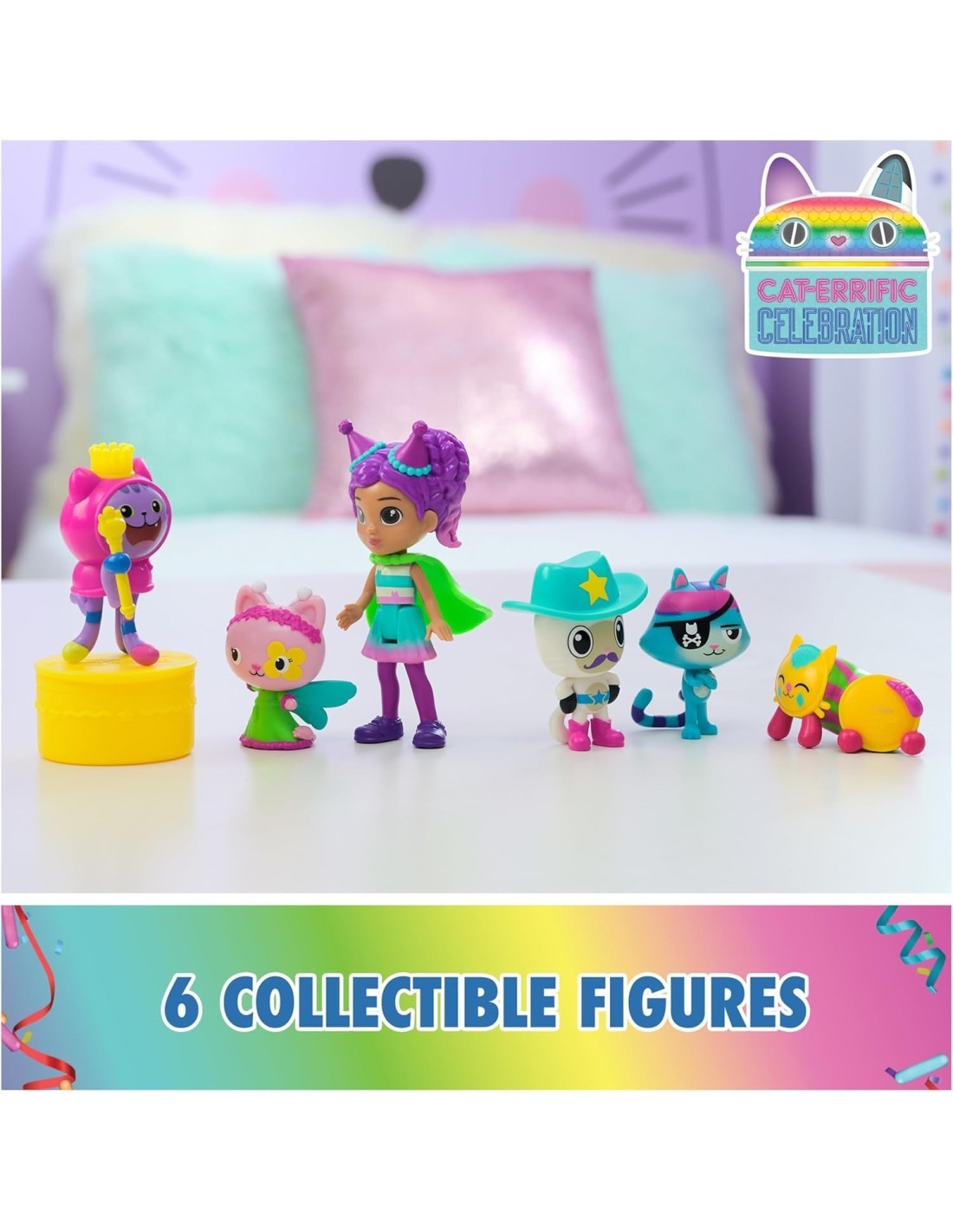 Gabby's Dollhouse, Set di 6 Personaggi con Scatola a Sorpresa e Accessorio, Giocattoli per Bambini 3+ Anni