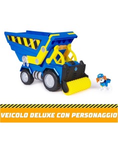 Rubble & Crew, Veicolo Deluxe di Wheeler, Camion Ribaltabile con Luci, Suoni e Personaggio, 3 Anni+