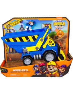 Rubble & Crew, Veicolo Deluxe di Wheeler, Camion Ribaltabile con Luci, Suoni e Personaggio, 3 Anni+