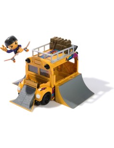 Tech Deck Sk8 Crew, Autobus Trasformabile 2in1 Sk8 con Fingerboard e Personaggio, Mini Skateboard da Collezione, 5 Anni in Su