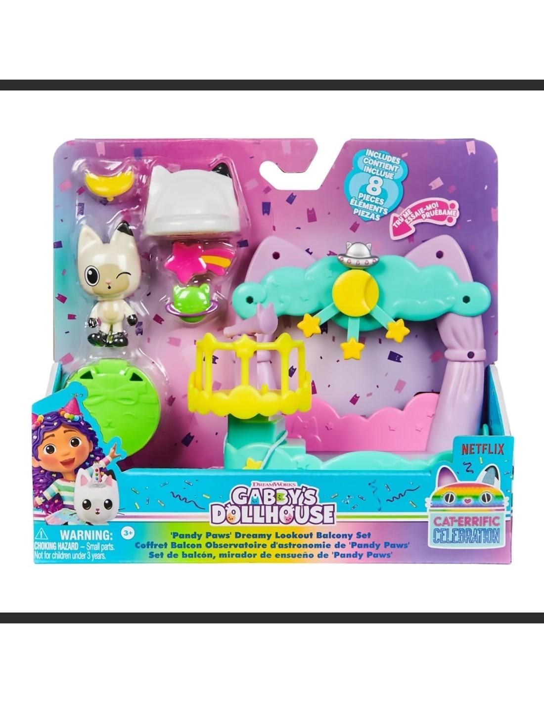 Gabby's Dollhouse, Balcony Decoration Assortimento, Decorazioni per Balcone di Gabby, 3+ Anni