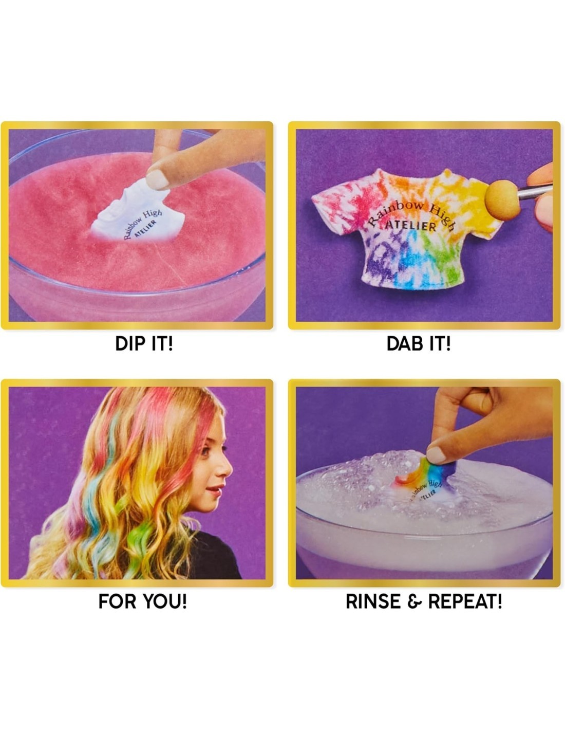 Rainbow High Watercolour & Create DIY Fashion Doll, Acquerelli Lavabili, Kit Tie-Dye, Colora, Crea, Gioca, Risciacqua e Ripeti