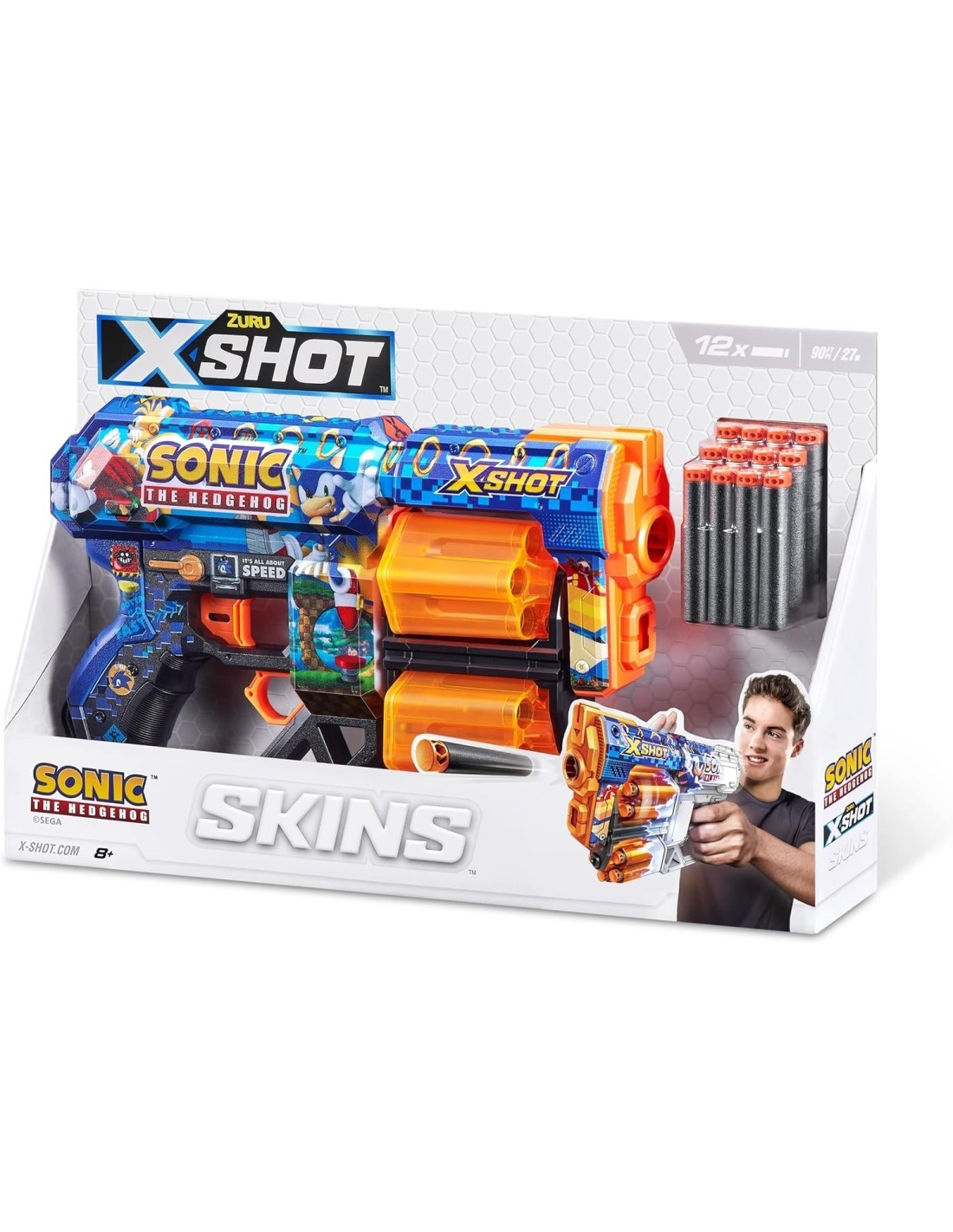 X-SHOT ZUR36583 SONIC DREAD SPARADARDI, PORTATA 27M, 12 DARDI INCLUSI