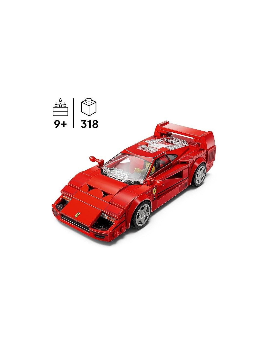 LEGO Speed Champions Ferrari F40 76934, Modellino Supercar da Costruire, Auto da Collezione, Minifigure Pilota