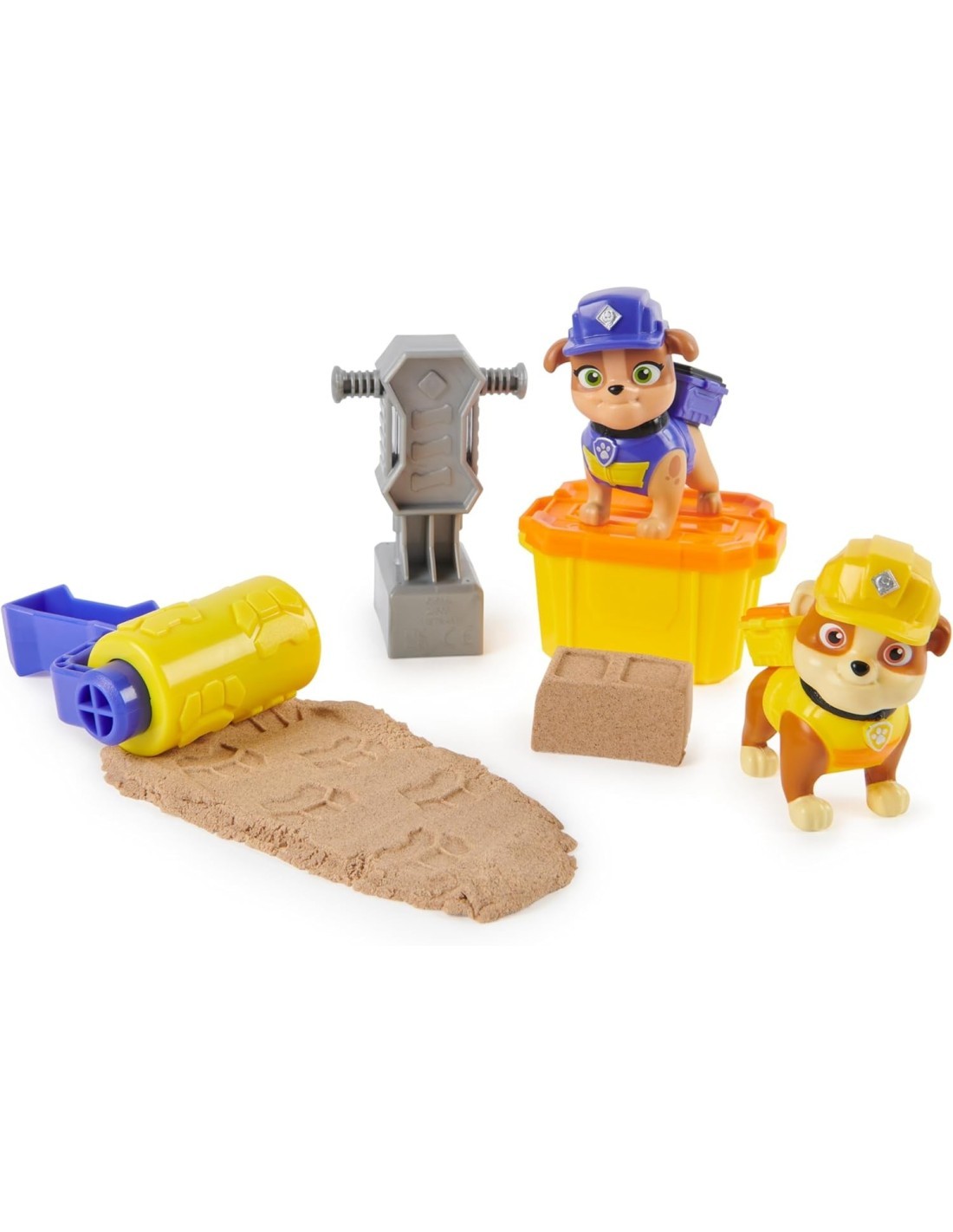 Rubble & Crew, Set di Action Figure Rubble e Mix con Kinetic Sand Build-It, 85,05 g, e Attrezzi per Costruzioni, 3+ Anni
