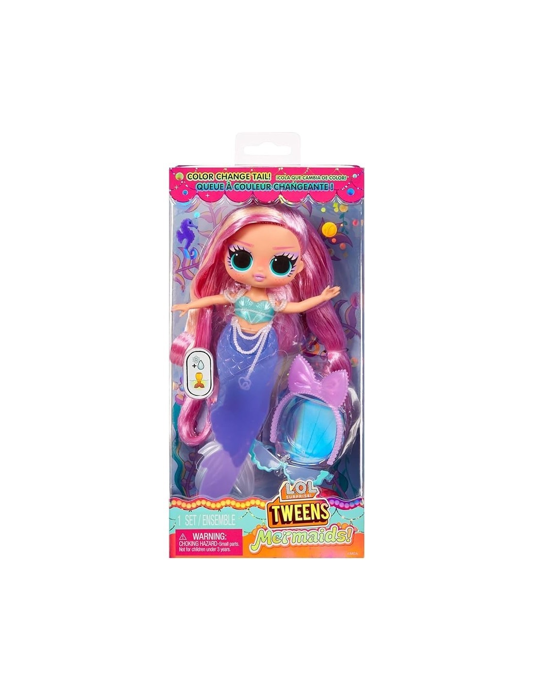 L.O.L. Surprise! Tweens - Mermaid Lola Waves, Bambola alla Moda con Coda Che Cambia Colore e Accessori | Età 4+