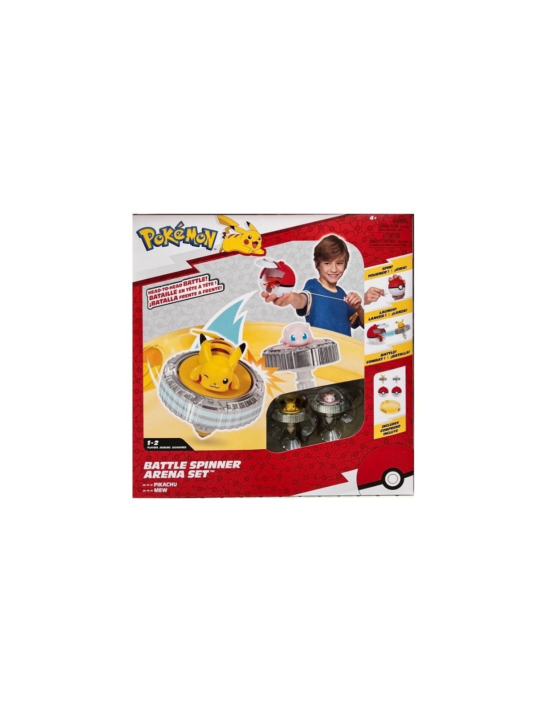 POKEMON SET BATTLE SPINNER ARENA CON 2 PERSONAGGI INCLUSI PIKACHU E MEW