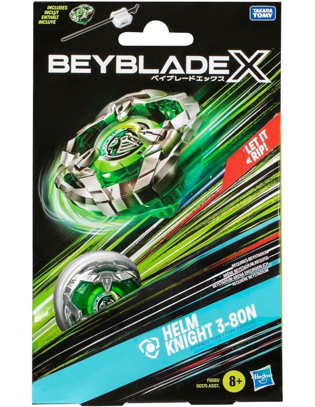 Beyblade X Starter Pack Helm Knight 3-80N Hasbro – Trottola con Lanciatore