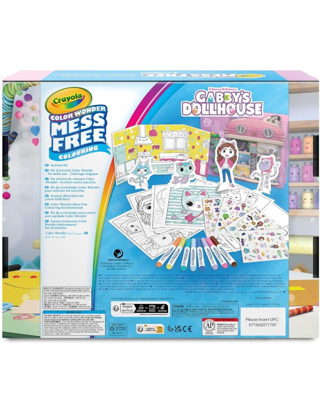 ACTIVITY SET GABBY’S DOLLHOUSE 40+ PEZZI, PENNARELLI SENZA MACCHIA, ADESIVI E PERSONAGGI POP-UP