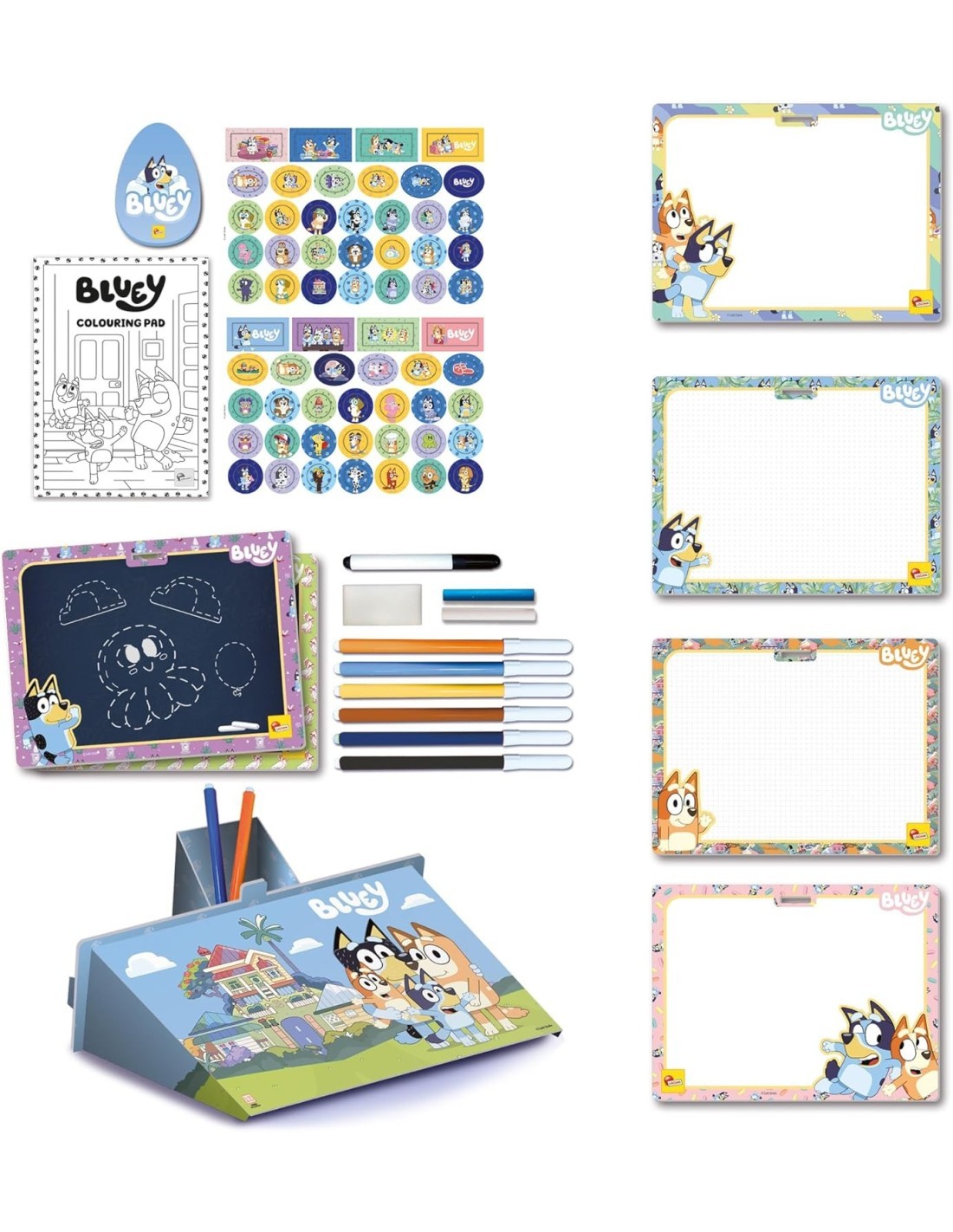 ZAINETTO BLUEY CON KIT CREATIVO  DISEGNA E COLORA