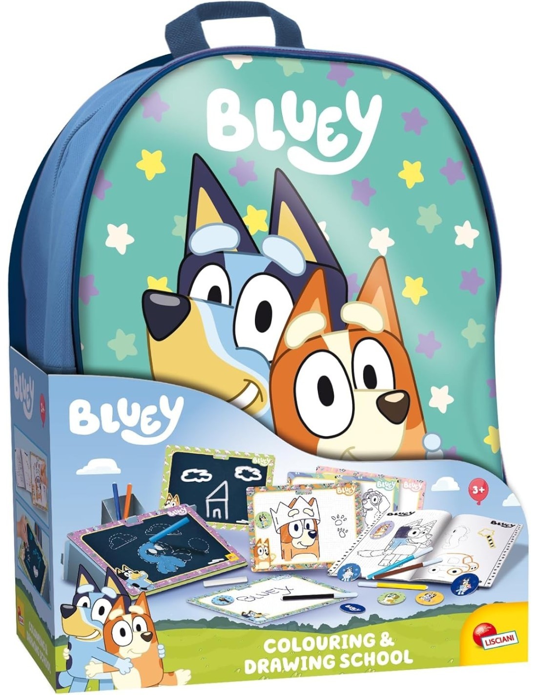 ZAINETTO BLUEY CON KIT CREATIVO  DISEGNA E COLORA