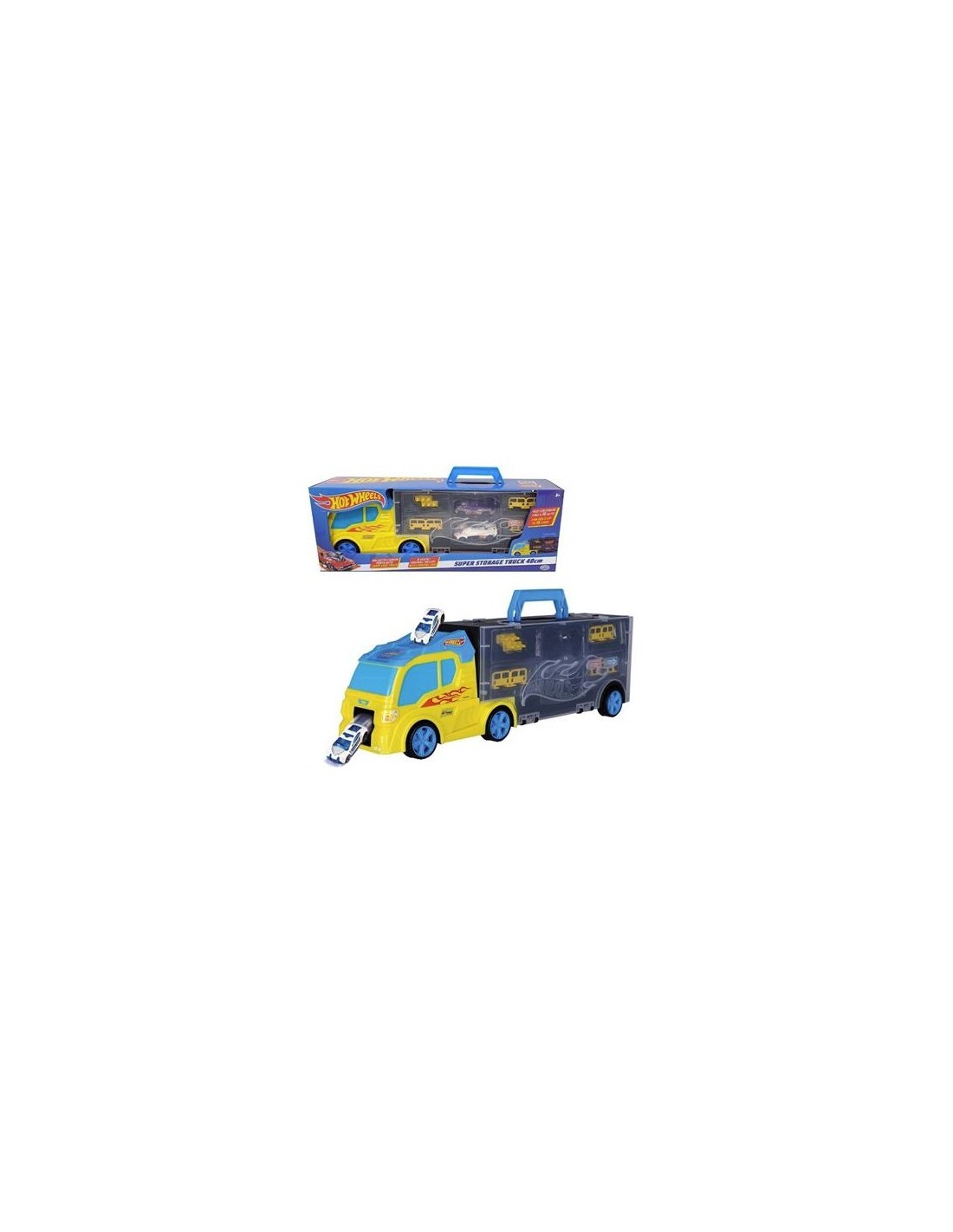 HOT WHEELS, TRANSPORTER 40, CAMION BISARCA CON 2 AUTO, VEICOLO GIOCATTOLO, COLLEZIONE AUTO 1:64, ETÀ 3+
