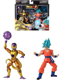 DRAGON BALL SUPER, BANDAI FIGURE DRAGON STARS, 17 CM, BATTLE PACK, GOLDEN FREEZER VS SUPER SAIYAN BLUE GOKU, SET 2 FIGURE