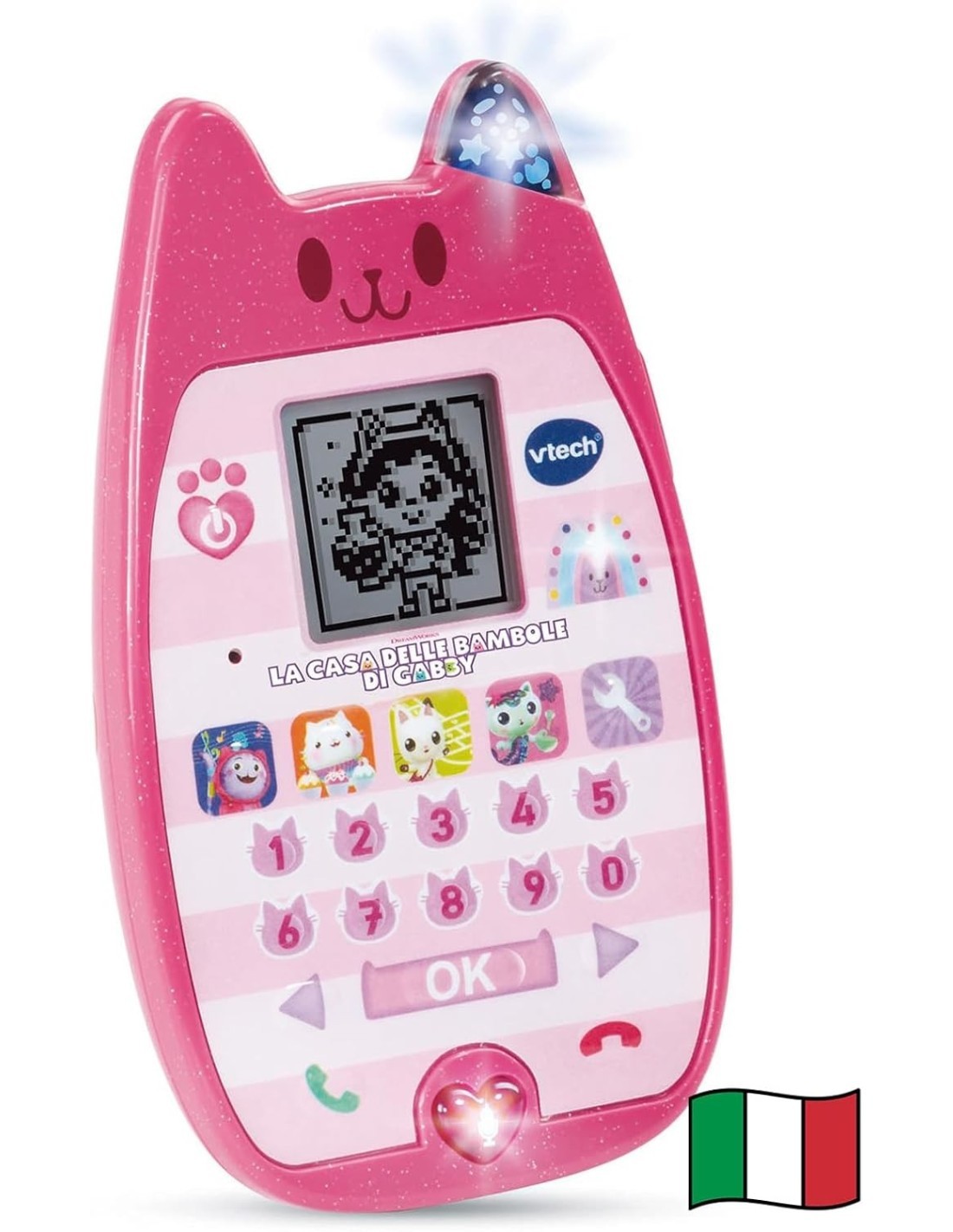 VTech Il Miaoraviglioso Telefono di Gabby - Smartphone Educativo per Bambini 3-7 Anni