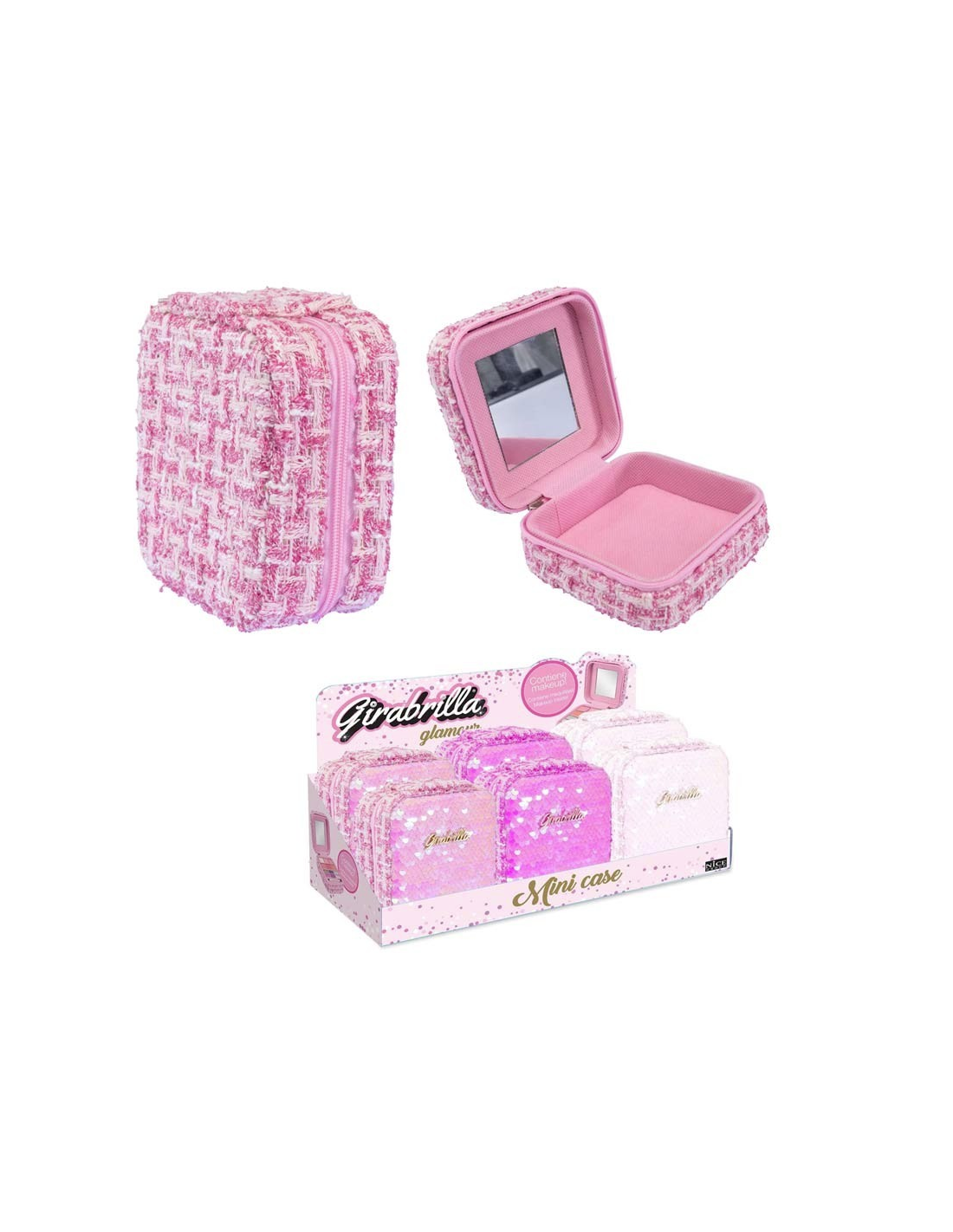 Girabrilla Mini Case – Mini Trousse Make Up Bambina con Specchio e Trucchi