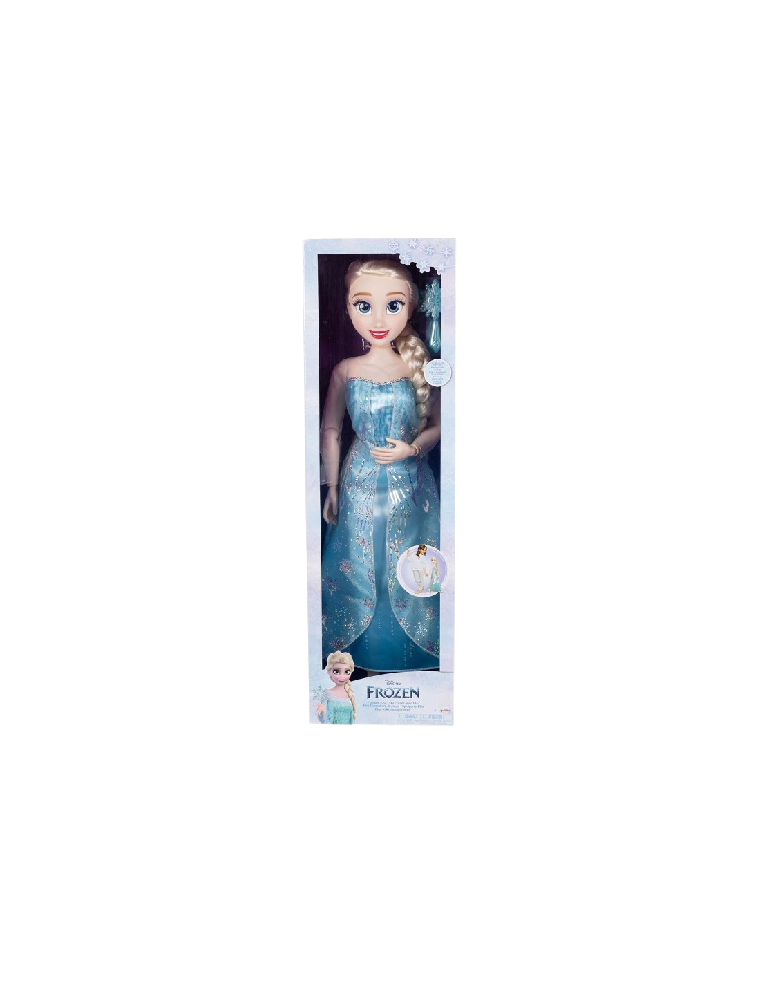 FROZEN, BAMBOLA, ELSA, 80 CM, COMPLETAMENTE ARTICOLATA, ACCESSORI, COMPAGNA DI GIOCO, STA IN PIEDI, GIOCATTOLO, 3+ ANNI