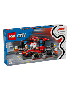 LEGO CITY PITSTOP E MECCANICI CON MONOPOSTO FERRARI F1