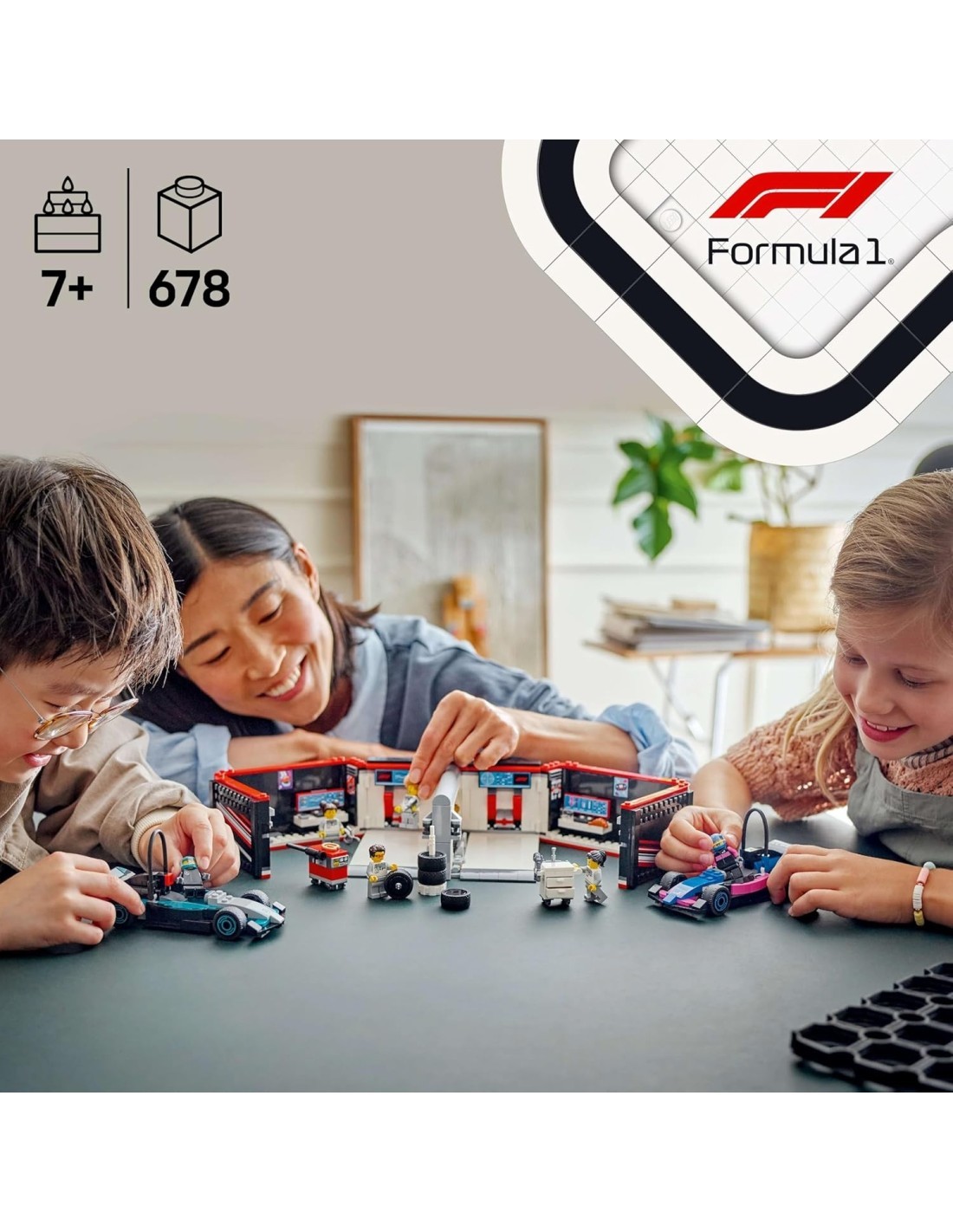 LEGO CITY GARAGE CON MONOPOSTO MERCEDES AMG E ALPINE F1